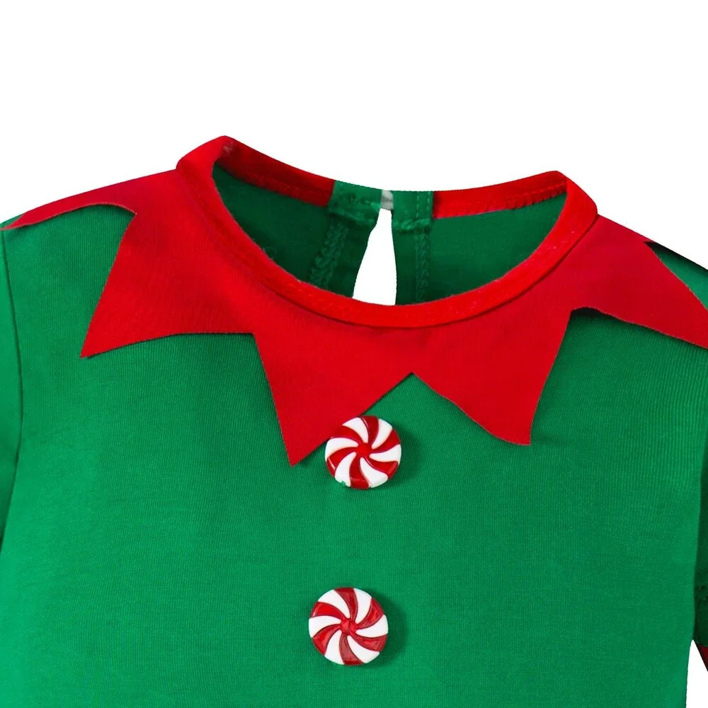 LENSOUS Baby Red Infants Christmas Elf Costume Santa's Helper Cosplay 18-24M